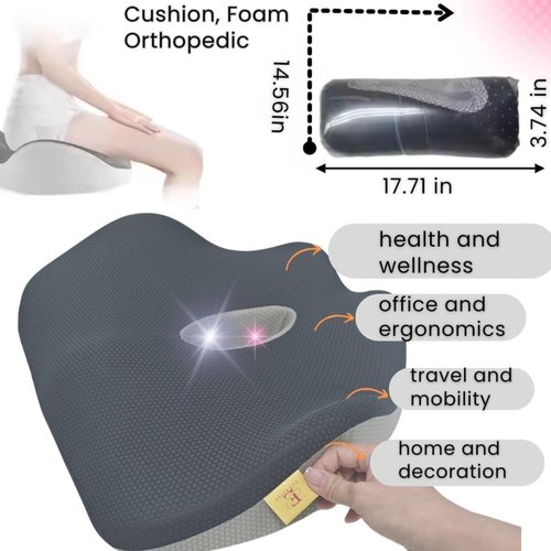 Office Chair Cushion,car seat Cushion, Ergonomic Memory Foam Seat Cushion, Supportive Comfort for Long Drives and Office Use, Airplane Seat Cushion for Long Flight