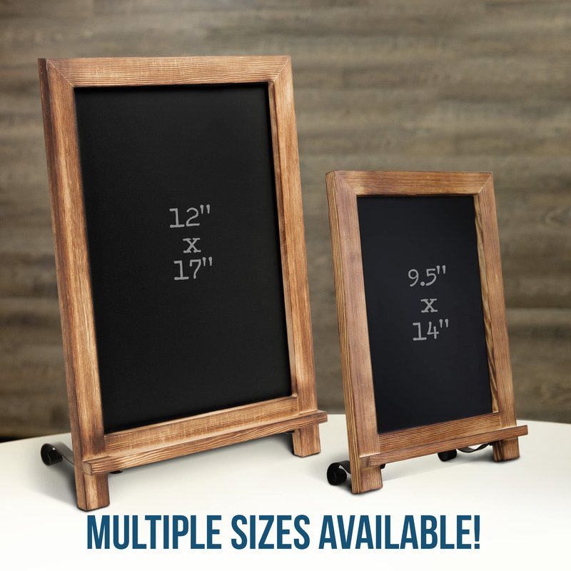 Rustic Torched Tabletop Chalkboard Sign/Hanging Magnetic Wall Chalkboard/Small Countertop Chalkboard Easel/Kitchen Countertop Memo Board / 12" x 17" in. Weddings, Birthdays, Baby Announcements