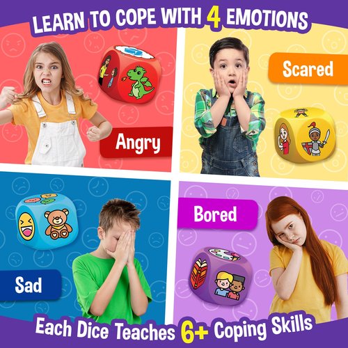 ThinkPsych Roll with It - CBT Coping Skills Kit - Anger Management - Stress Relief - Social Emotional Learning Toys & Anxiety Relief Tools for Kids - Ages 5-12 - Play Therapy & Calm Down Kit