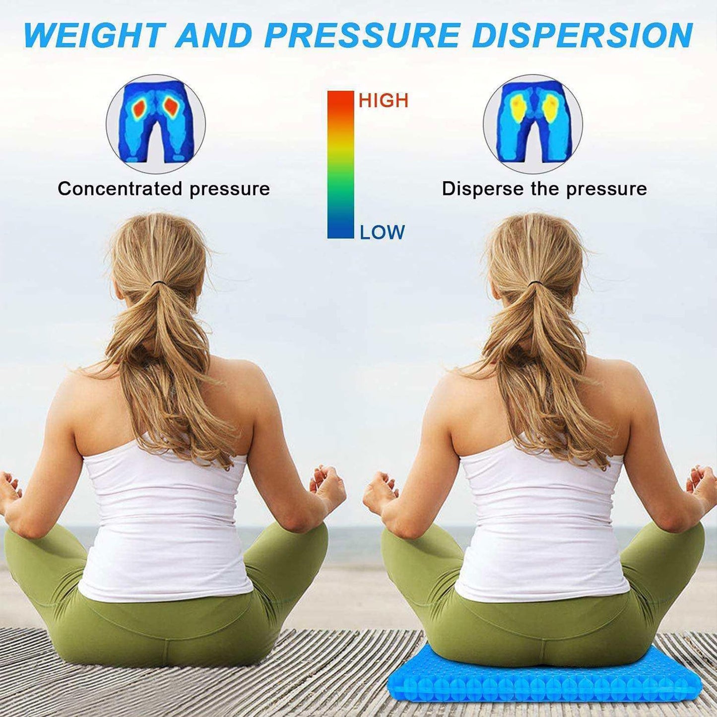Pampkin TPE Gel Seat Cushion – Ergonomic Pain Relief for Sciatica, Tailbone, Hip & Lower Back Pain – Breathable, Washable Cover – Ideal for Office, Car, Wheelchair, Stadium & Long Sitting Relief