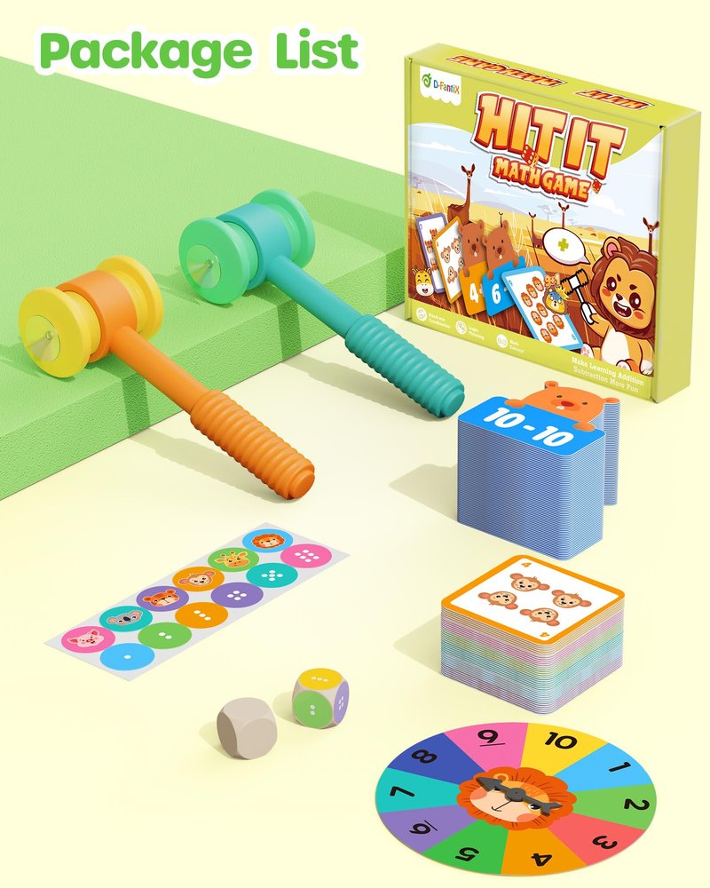 D-FantiX Addition and Subtraction Games, Math Games for Kids, Math Manipulatives for Kindergarten Elementary 1st 2nd Grade, Montessori Educational Learning Toy for Classroom Homeschool