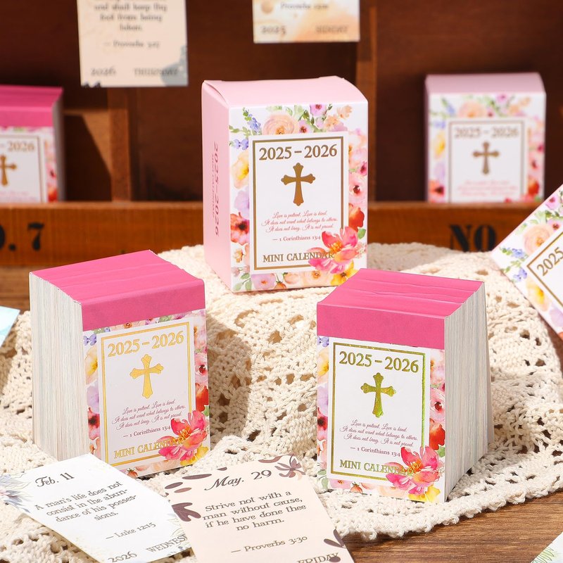 457 Sheets Daily Tear-Off Mini Desk Calendar Octomber 2025 - December 2026, A Bible Verse A Day Pocket Calendar for Planners Scrapbooking Journaling Notesbook, Perfect Christian Gifts for Women Kids