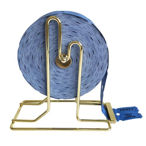Yuanhe Deluxe Raffle Ticket Dispenser -1PC Brass Plated Ticket Holder for Single-Roll & Double-Roll Tickets
