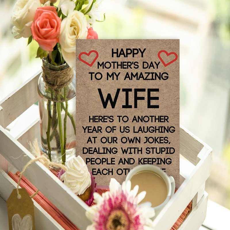 Ziwenhu Rude Wife Mother's Day Card from Husband, Funny Mothers Day Gifts Idea for Wife,Humor Mother's Day Card for Women,Unique Gifts for Mothers Day