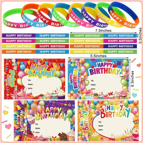 Junkin 32 Pcs Star Student Certificate Award Wristband Happy Birthday Certificate Recognition Gifts Congrats Celebrity of The Week Month Award for Back to School Classroom(Birthday)