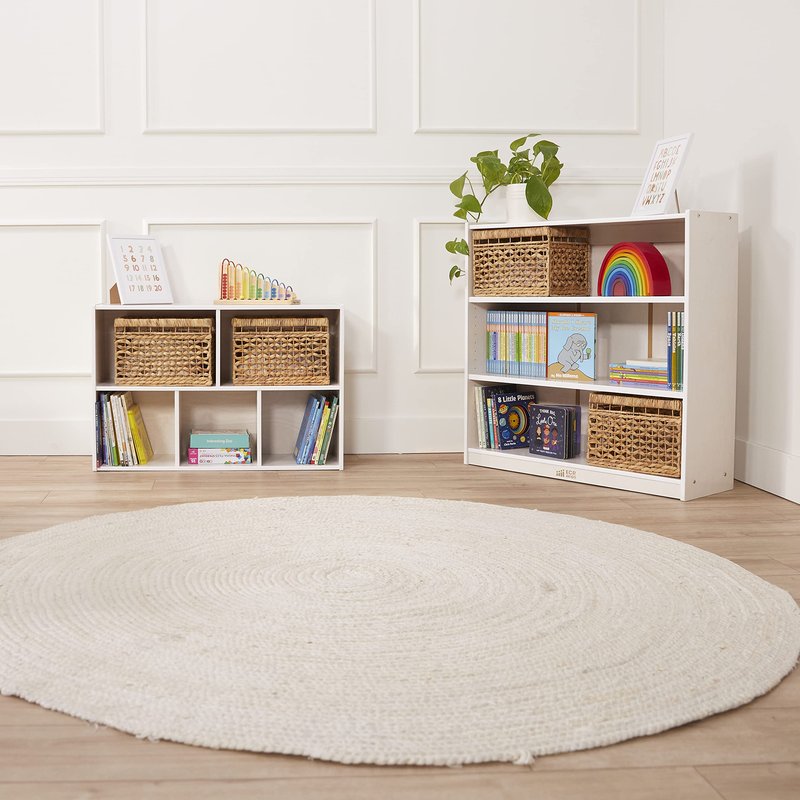 ECR4Kids Classic Wooden Bookcase with Adjustable Shelves, 36in, Classroom Bookshelf, White Wash