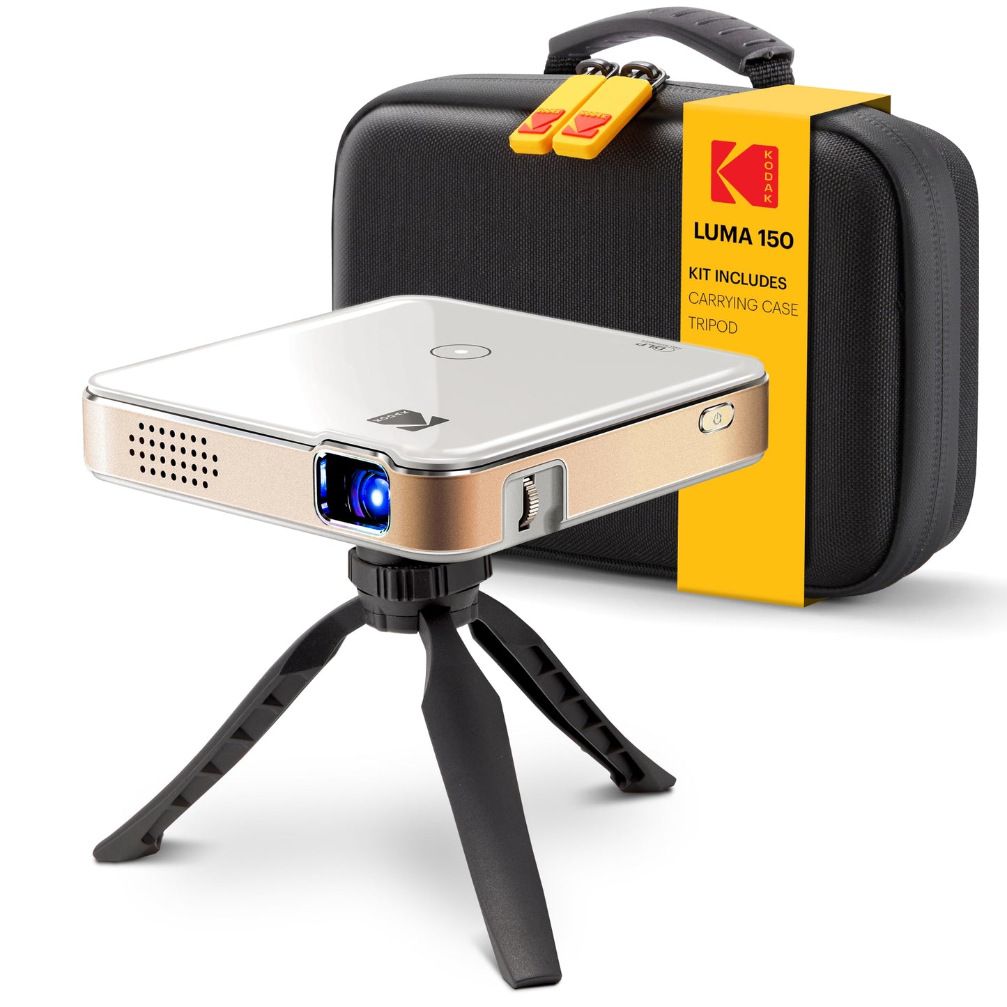 KODAK Luma 150 Mini Pico Projector - Pocket, White - Projector for Tracing & DIY Kit - Up to 120-Inch Display - Rechargeable Portable Wireless Travel Unit - HDMI & USB Input - Includes Travel Case