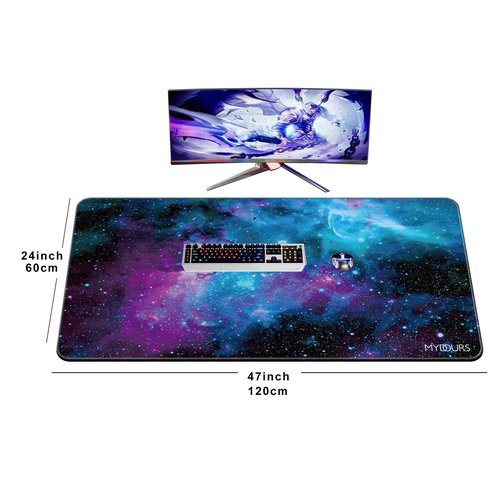 Mydours 48" x 24" Gaming Mouse Pad - Huge Mouse Pad XXXL, Non-Slip Rubber & Smooth Fabric Full Desk Pad, Computer Pad Protector, Extended Desk Mat for Office, Home Writing & Working (Universe)