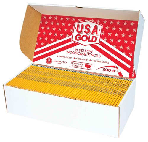 Cra-Z-Art USA Gold School Box 500ct #2HB Yellow Pencils