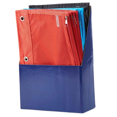 Charles Leonard Pencil Pouch, Assorted Colors, Set of 24