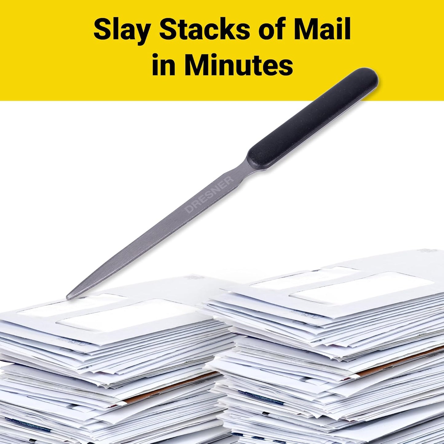1 Lightweight Stainless Steel Letter Opener, 7.5 Inches Long and One-Piece Construction, Perfect Envelope, Mail and Letter Opener Envelope Slitter for The Home and Office.