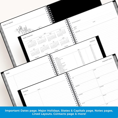 Blue Sky 2025-2026 Weekly and Monthly Academic Year Planner Calendar, July - June, 8.5" x 11", Flexible Cover, Wirebound, Laminated Tabs, Storage Pocket, Enterprise (Enterprise 2025-2026, 8.5" x 11")