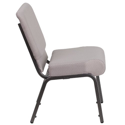 Flash Furniture HERCULES Series 21''W Church Chair in Gray Dot Fabric - Silver Vein Frame