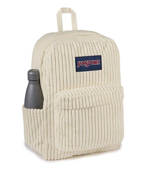 JanSport Superbreak Plus FX Backpack - Work, Travel, or Laptop Bag with Water Bottle Pocket - Surreal Corduroy Coconut