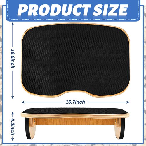 Foot Stool Under Desk Wood Larger Size Office Desk Footrest Rocking Foot Nursing Stool Rocker Balance Board for Supporting Relieving Leg Pressure, Home and Office Use, 15.8 x 11 x 4.3 Inches