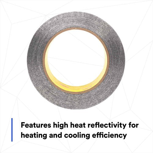 3M Aluminum Foil Tape 34383, Silver, 2 in x 60 yd, 4.5 mil