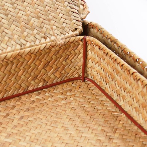 FEILANDUO Shelf Baskets with Lids Wicker Storage Baskets for Shelves Organizing Natural Seagrass Rattan Woven Organizer Boxes Boho Home Decor