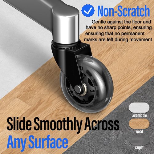 10 Pack-OfficeSpin Office Chair Wheels Replacement, Roller Blade Wheels, Office Chair Casters for Hardwood& Carpet Floors (Clear)