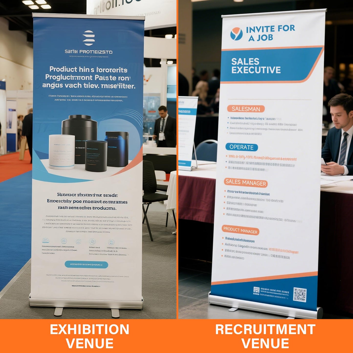METAPRINT Custom Retractable Banner Stand 33"x81" – Personalized Roll Up Display with Carry Bag, Adjustable Height, Portable Stand for Trade Shows, Events, Business