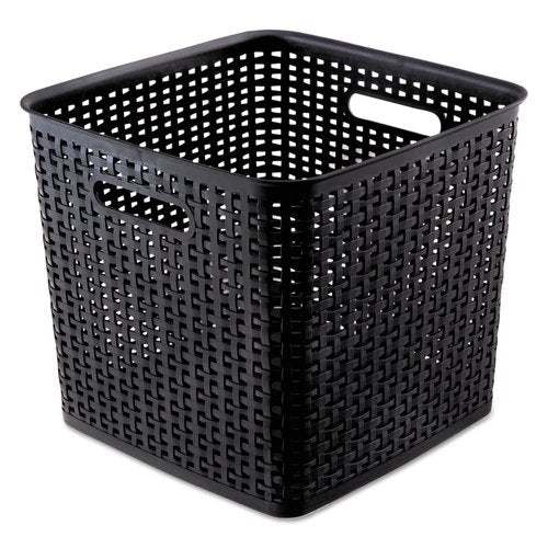 Advantus 40376 Extra Large Weave Bin, 12.64-Inch x 11-Inch, Black, 2/Pack
