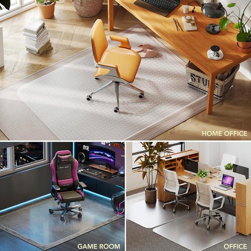 Regine Switzerland Office Chair Mat - Heavy-Duty Clear Plastic Floor Protector for Low Pile Carpet | 48" x 60" Size