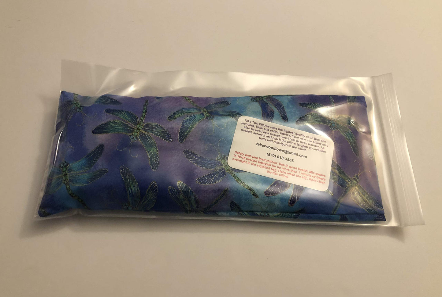 (Take Two Pillows) One Weighted Flaxseed Eye Pillow with Lavender Buds and Matching Slip Cover. (10 x 4 x 1 inches). Don't take Pills! Take Pillows!