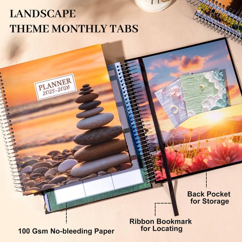 CAGIE Planner 2025-2026 for Women, July 2025-June 2026 Calendar Planners Weekly and Monthly 8.5 x 11 Large 25-26 Hourly Daily Yearly Academic Agenda with Stickers Hardcover