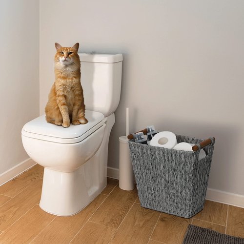 GRANNY SAYS Bundle of 3-Pack Wicker Baskets & 1-Pack Wicker Bathroom Wastebaskets