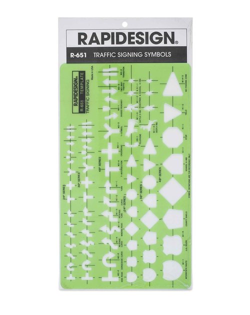 Rapidesign Traffic Signing Template, 1 Each (R651) , Green