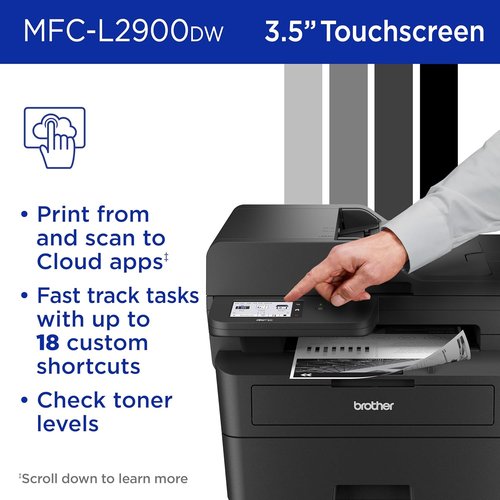 Brother Professional Laser Printer - High-Speed 36 PPM Monochrome All-in-One with Wireless Duplex Printing & 3.5" Touchscreen