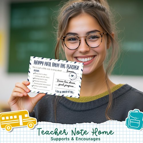 LOVEDMORE Happy Mail from Teacher to Students Incentive Cards, Teacher Mail for Elementary Classroom Rewards