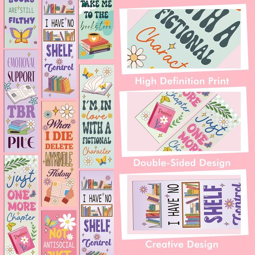 200 Pcs Funny Bookmarks Bulk for Book Lovers: 200 PCS Aesthetic Paper Book Marks for Reading Women, Cute & Funny Reading Accessories, Bookish Gifts for Women Girls Book Club Members Students