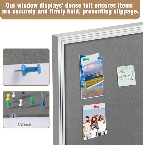Mifuro Outdoor Lockable Bulletin Board - 48"x34" Weather-Resistant Aluminum Noticeboard | Silver Frame with Grey Felt