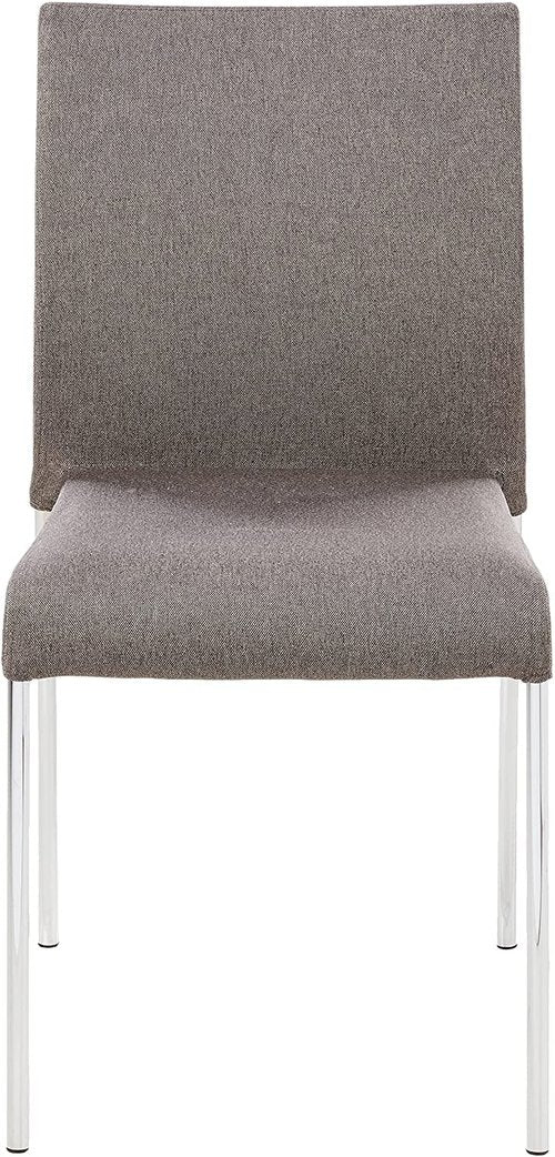 OSP Home Furnishings Conway Upholstered Stacking Chair with Chrome Legs, 2-pack, Smoke