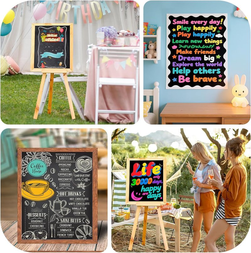 50 Pcs Black Poster Board Paper 14x18, ROOKEA Vision Boards Posterboard Bulk for School Projects Classroom Arts Craft Presentations Drawing Scrapbooking Blank Graphic Display