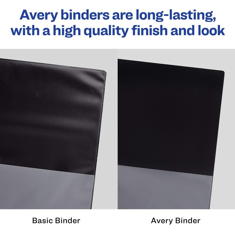 Avery Heavy-Duty View 3 Ring Binder, 1 Inch One Touch Slant Rings, 250-Sheet Capacity, DuraHinge, 1.4 Inch Wide Spine, Customizable Clear Cover and Spine, 1 Orchid Purple Binder (79272)