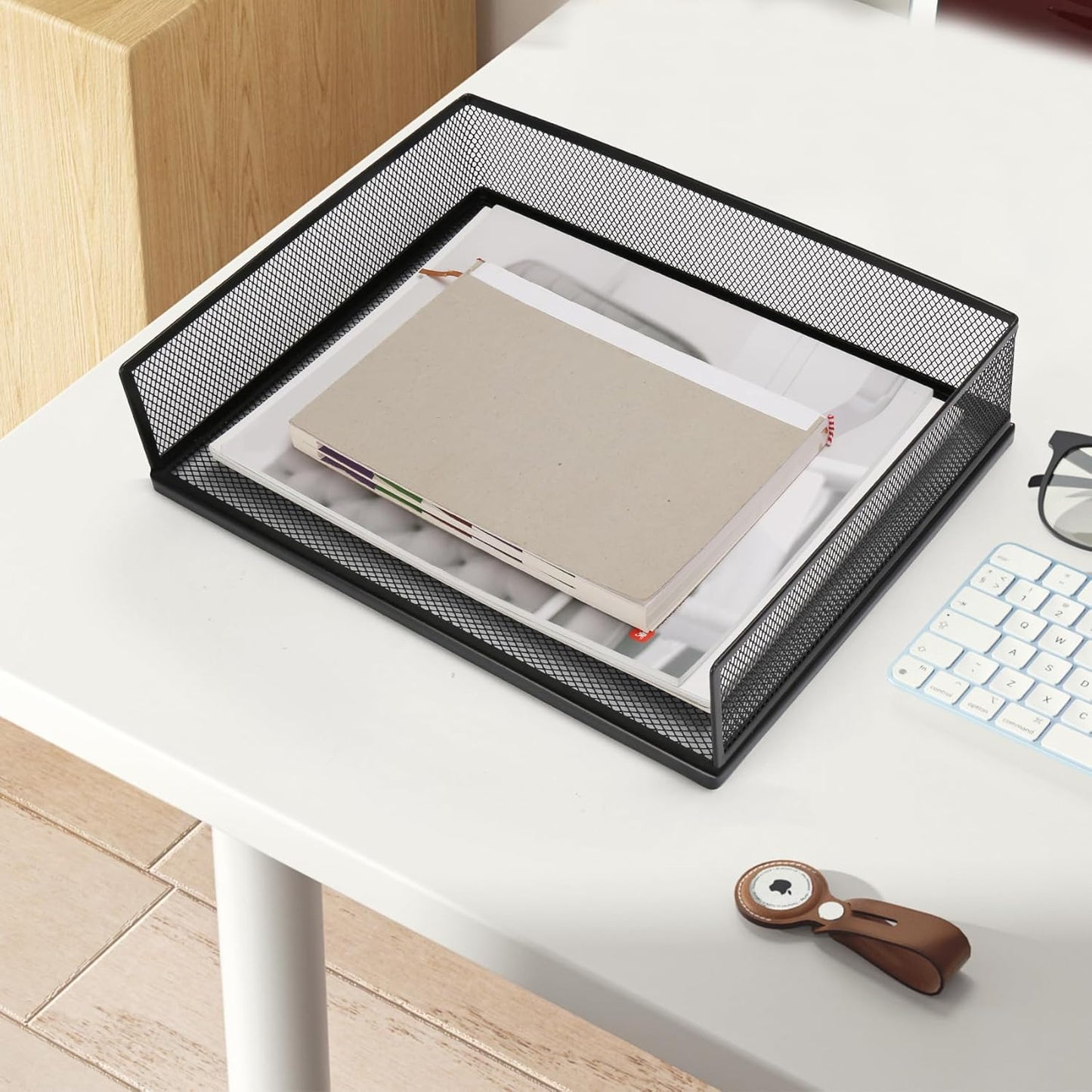 Wire Mesh Letter Trays - Stackable Metal Desk File Organizer for Office Supplies | 2 Pack