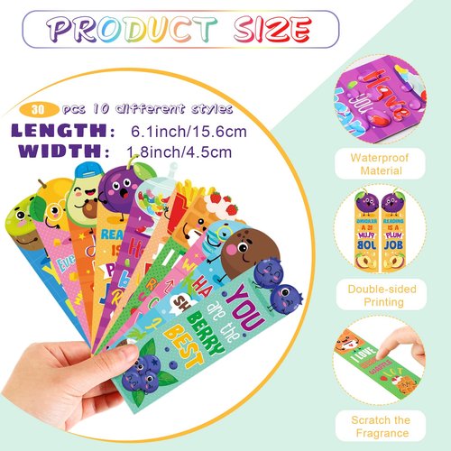 Teling 60 Pcs Inspirational Scented Pencils and Scented Bookmarks Sets Funny Smelly Pencils with Eraser Theme Bookmarks Cute Stationery Bulk for Reading Rewards Party Favors(Cute)