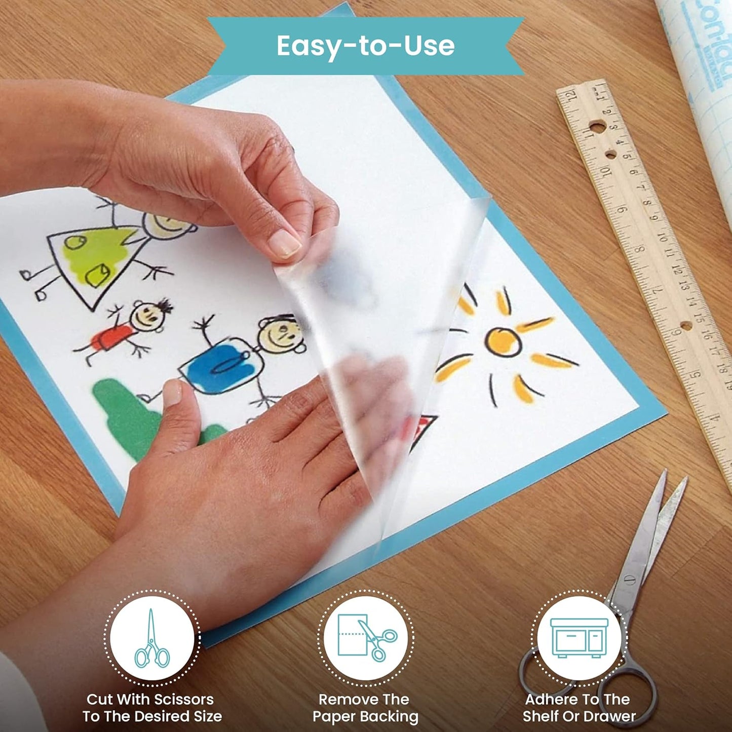 Con-Tact Brand Clear Covering | Versatile Self-Adhesive Shelf Liner - 18'' x 20', Clear Matte Privacy Film