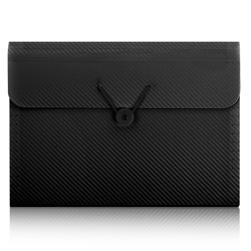 SKYDUE Accordion File Organizer, Expanding File Folder with 7 Pockets, Portable Receipt Paper Bill Document Organizer, Letter/A4 Size Filing Folder School Office Supplies, Black