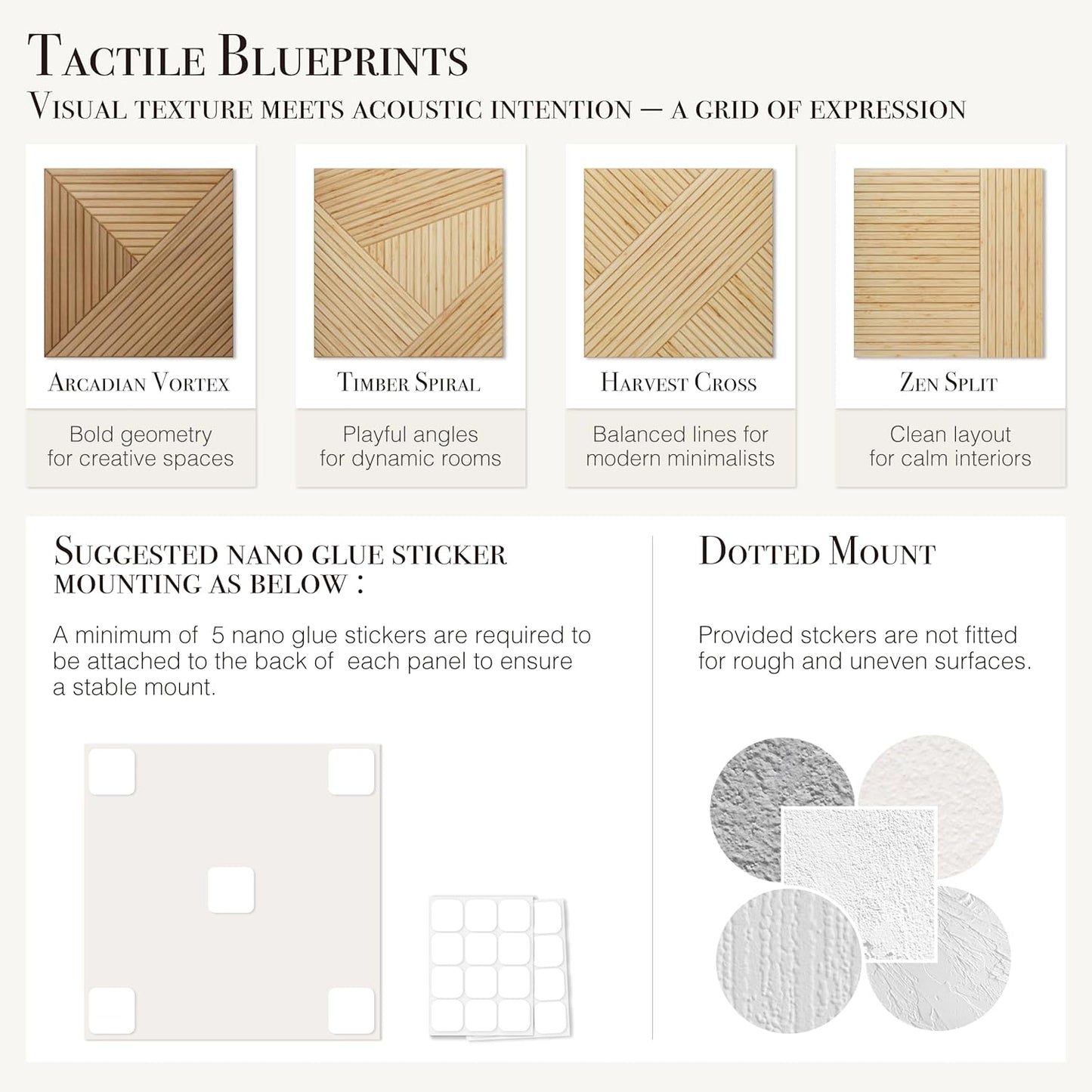 Soon Global Acoustical Wall Panels - 6-Piece Decorative Sound Absorbing Art | 23.62" x 23.62" Arcadian Vortex
