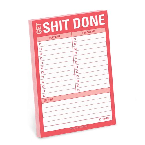 6-Count Knock Knock Get Shit Done Sticky Notes - Great Big Sticky Notes & Large to Do List Note Pads, 4 x 6-inches