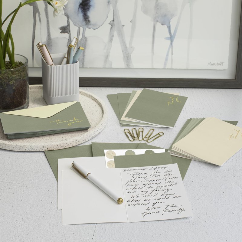 Beautiful Thank You Cards Set of 30 With Envelopes and Stickers - Elegant Blank Cards For Personalized Notes - Perfect Bulk Stationary Set For All Occasions incl. Weddings, Business & Baby Showers
