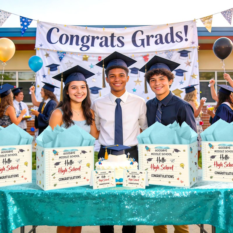 8th Grade Graduation Party Decorations Funny 8th Grade Graduation Gift Bag Hello High School Gift Bag with Wrapping Paper Card for Boys Girls Teenagers Graduate Goodbye Middle School Grad Supplies