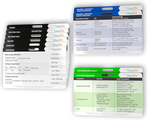 Badge Guru Medical Flash Cards - 11 Essential Reference Cards for Nurses, Doctors & EMTs | ICU/ER