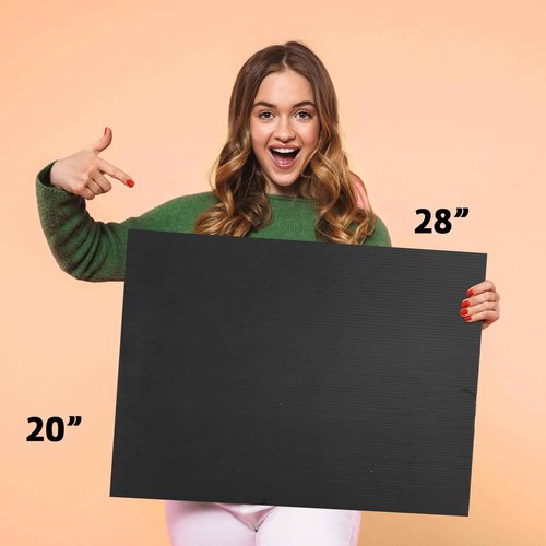 Flipside Products 20" x 28" Black Plastic Premium Corrugated Project Sheet, Plastic Sign, Artwork, Reusable, Crafts and Projects, Pack of 10