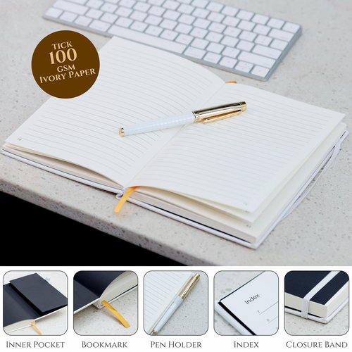 Veway Premium Tree of Life Journal and Pen Set for Women (Breathe) | 224-Page Hardcover Notebook, Elegant Gift Box & Refillable Gold Pen | A5 Aesthetic Writing Journal & Inspirational Gift
