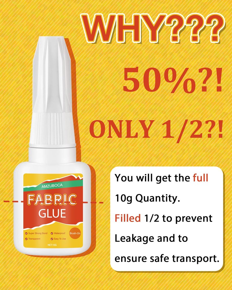 Fabric Glue Permanent, 2pc Washable Clear Clothing Glue with Brush, Extra Strong Fabric Adhesive for Clothes Repairs, Leather, Crafts, Denim, Material, Textile, Felt and Badges