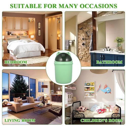 Alipis Cartoon Frog Trash Can Plastic Wastebasket Garbage Bin with Lid Garbage Can Rubbish Pail Toilet Paper Bucket for Bathroom Kitchen Office Dorm, 39.00X24.50X24.50CM, Light Green, 4946ZU213H