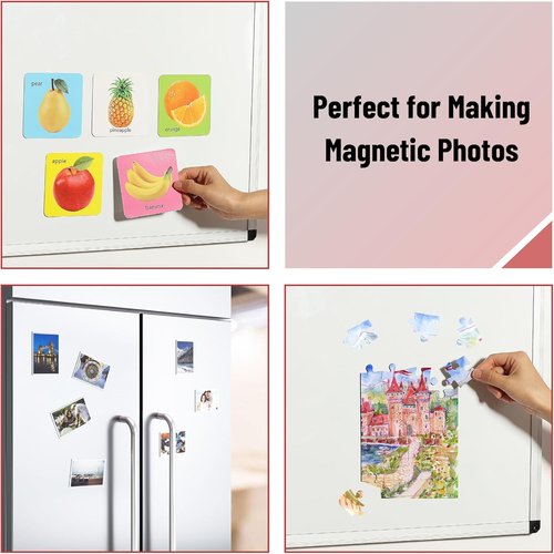 Mr. Pen Adhesive Magnetic Sheets - 3.5" x 2" | 50 Pack Flexible Cuttable Magnets for Crafts & Photos